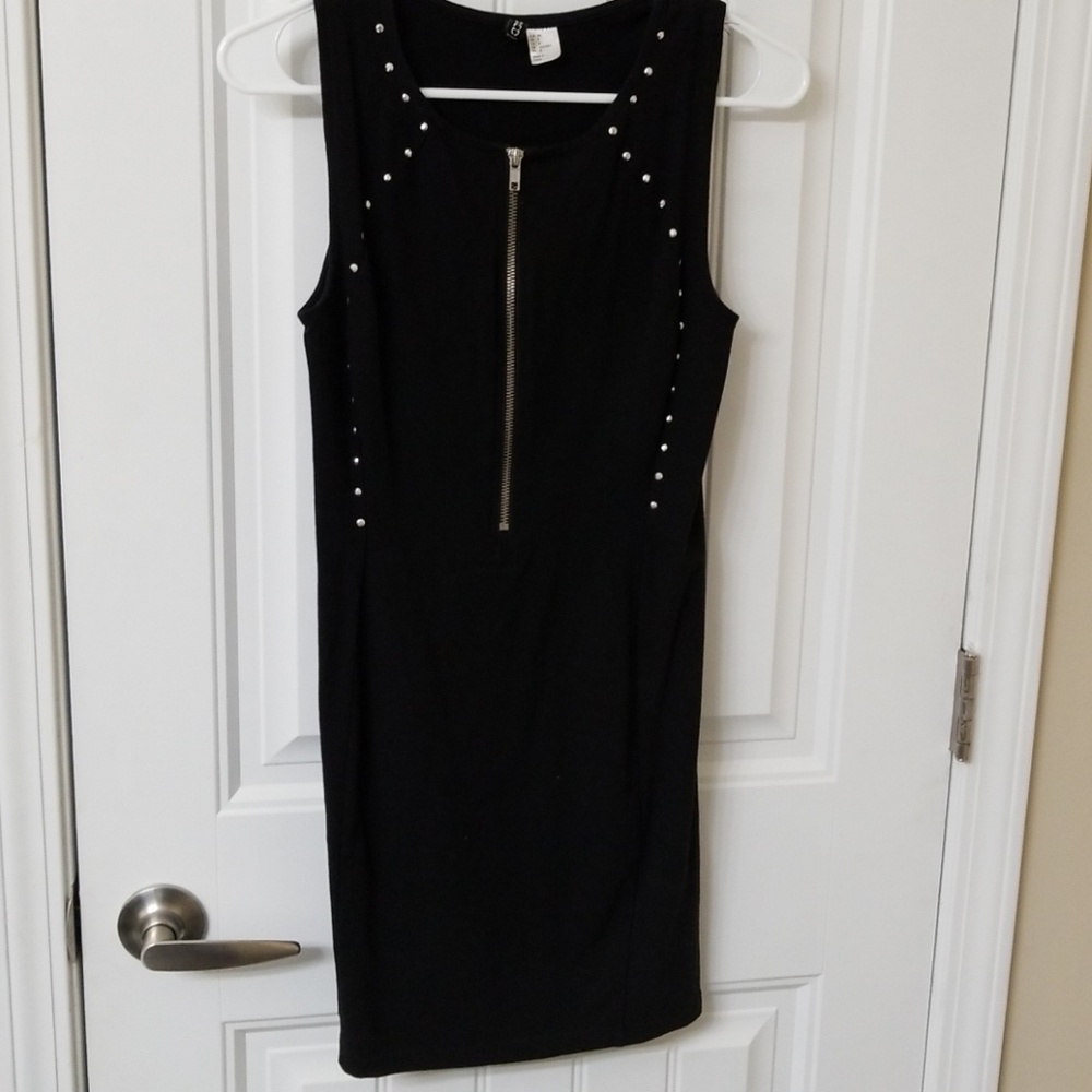 H&M black bodycon dress with rhinestones